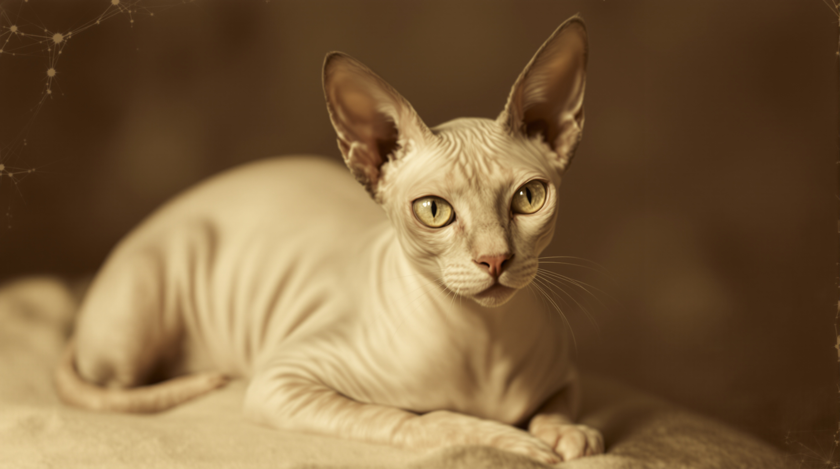 Vintage style Sphynx portrait